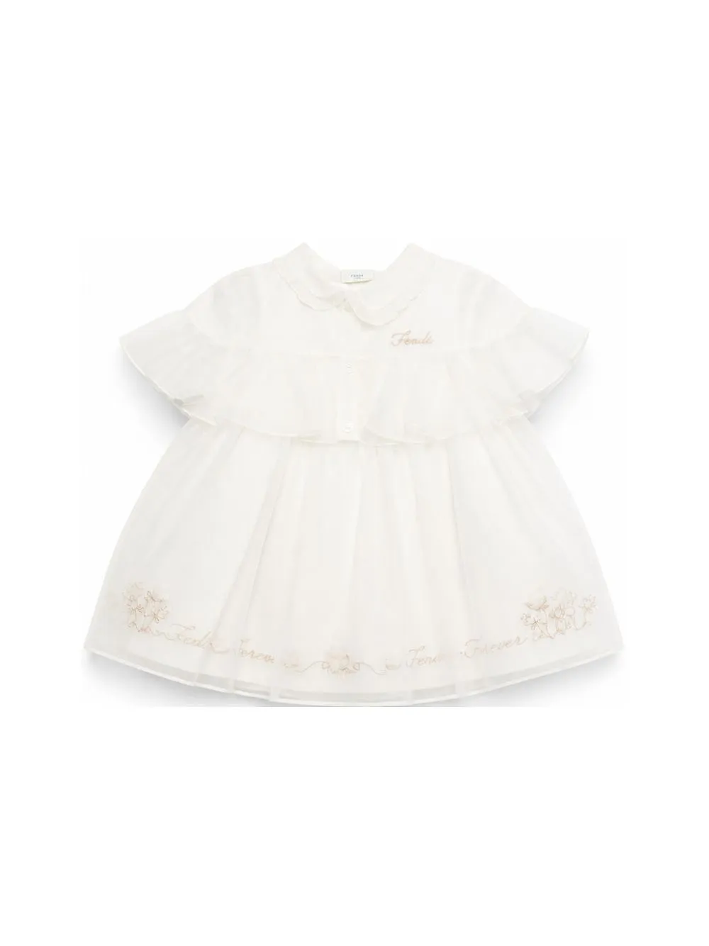 Fendi Kids Ruffled Short-Sleeved Dress