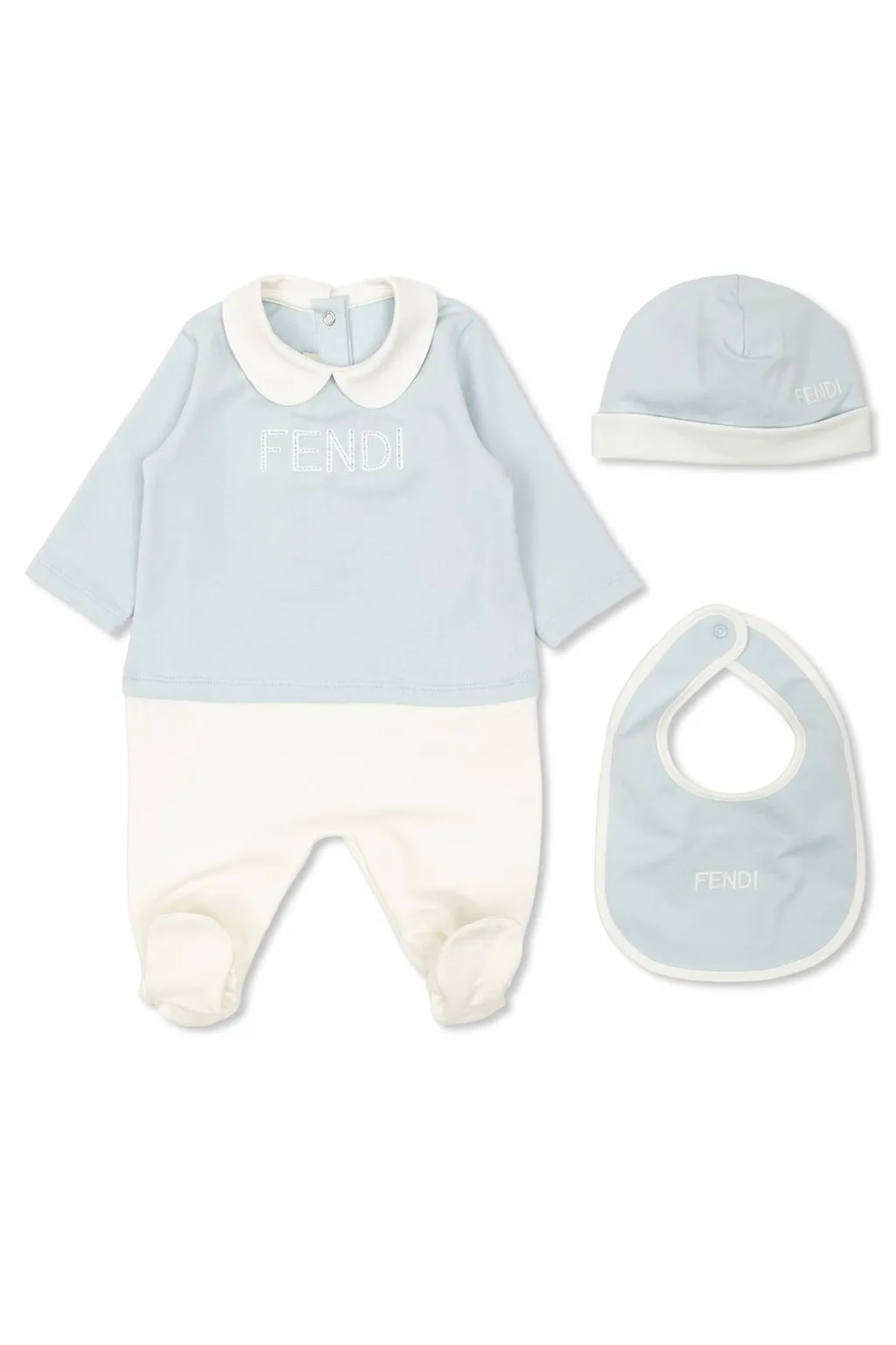 Fendi Kids Set Of Three Peter Pan-Collar Babygrow Set
