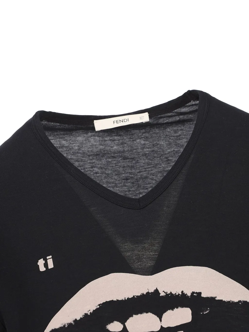 Fendi Ti Amo Printed V-Neck T-Shirt