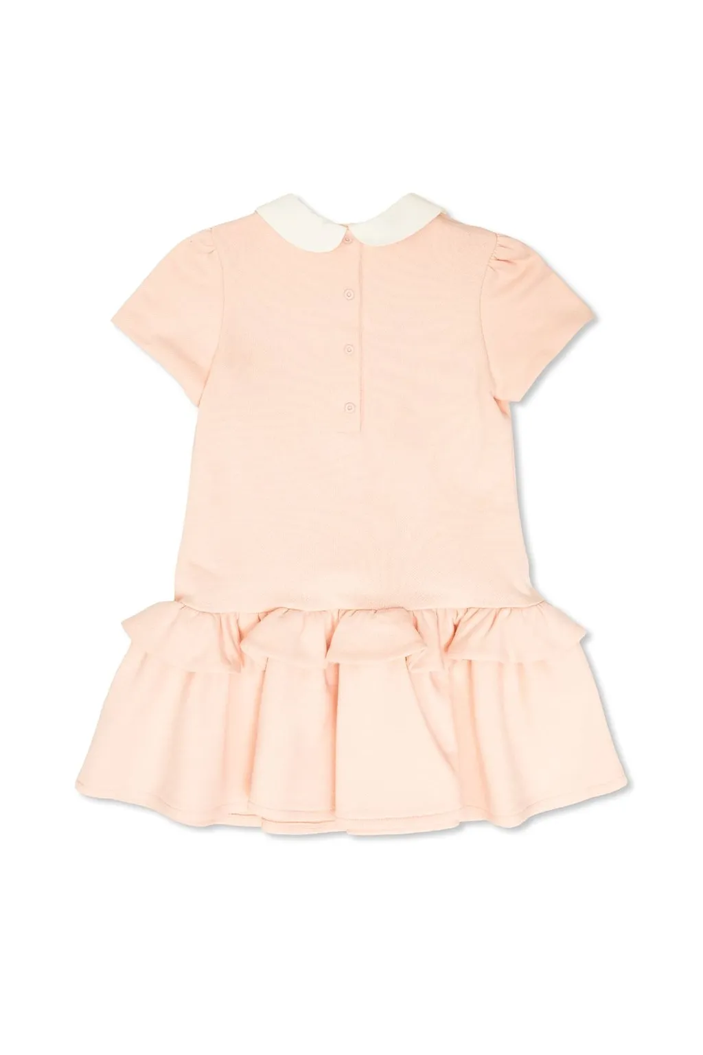Fendi Kids Short Sleeve Ruffled Trim Dress