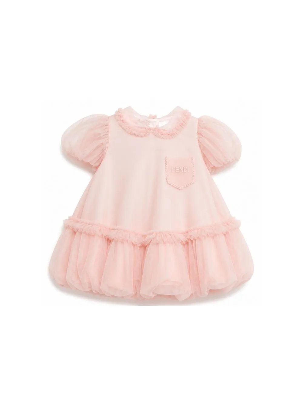 Fendi Kids Short-Sleeved Ruffled Dress