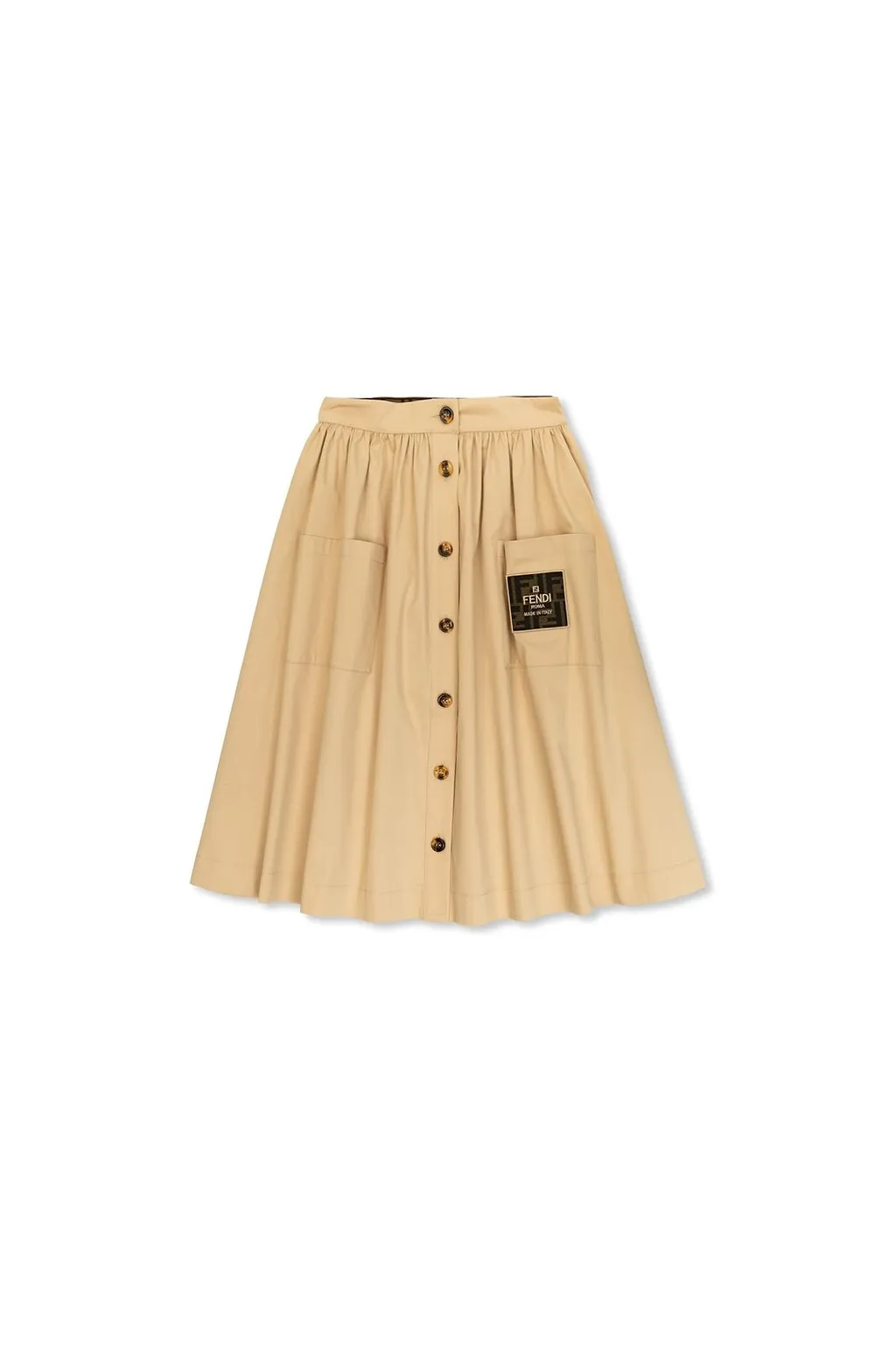 Fendi Kids Stretch Gabardine Midi Skirt
