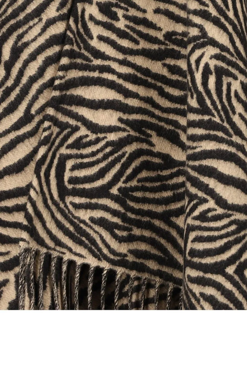 Fendi Tiger Printed Fringed Poncho