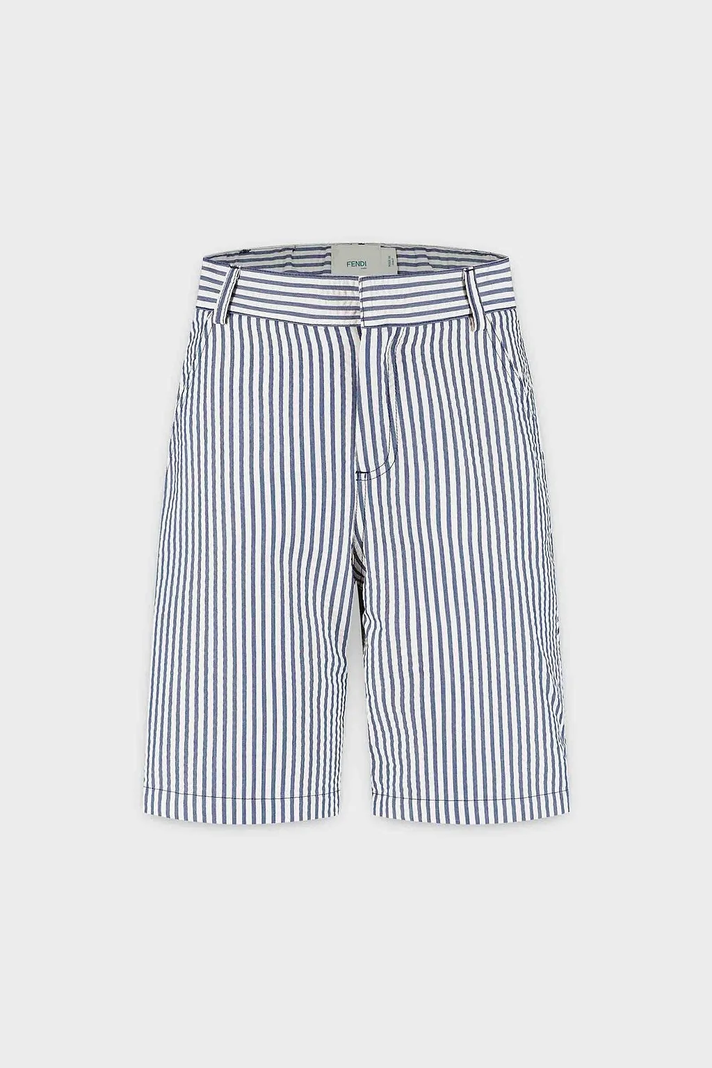 Fendi Kids Striped Seersucker Bermudas