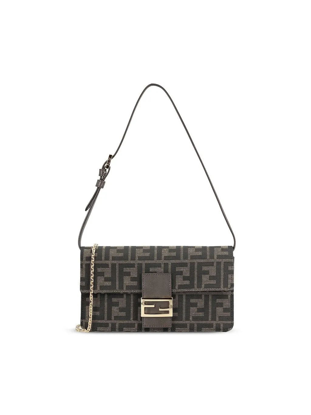 Fendi Tube Monogram Chain-Linked Wallet