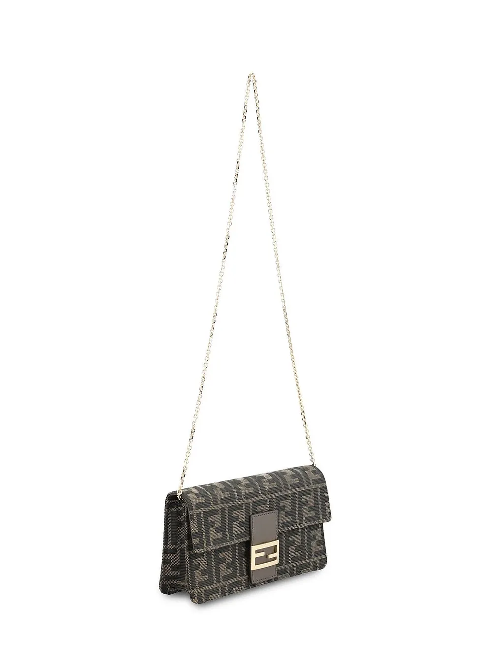 Fendi Tube Monogram Chain-Linked Wallet