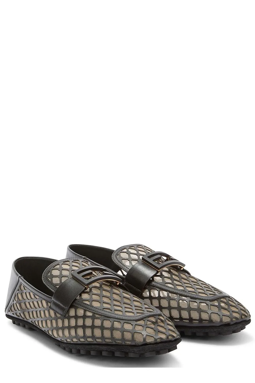 Fendi Tube Logo Flat Mules
