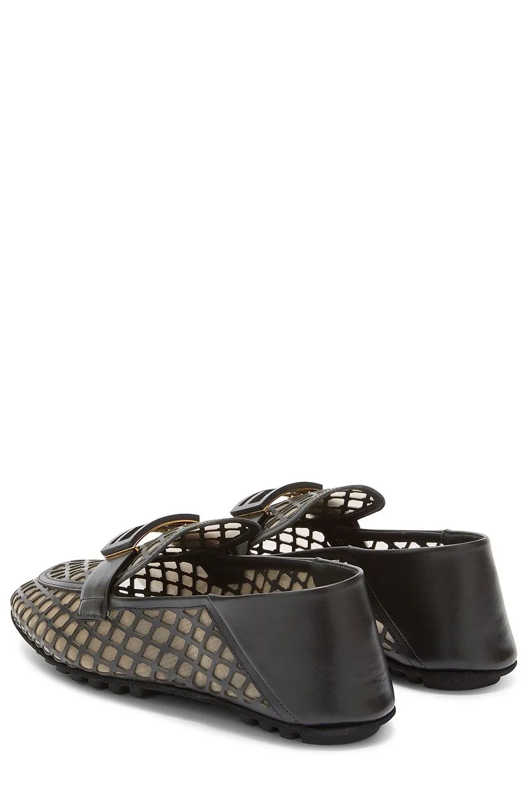 Fendi Tube Logo Flat Mules