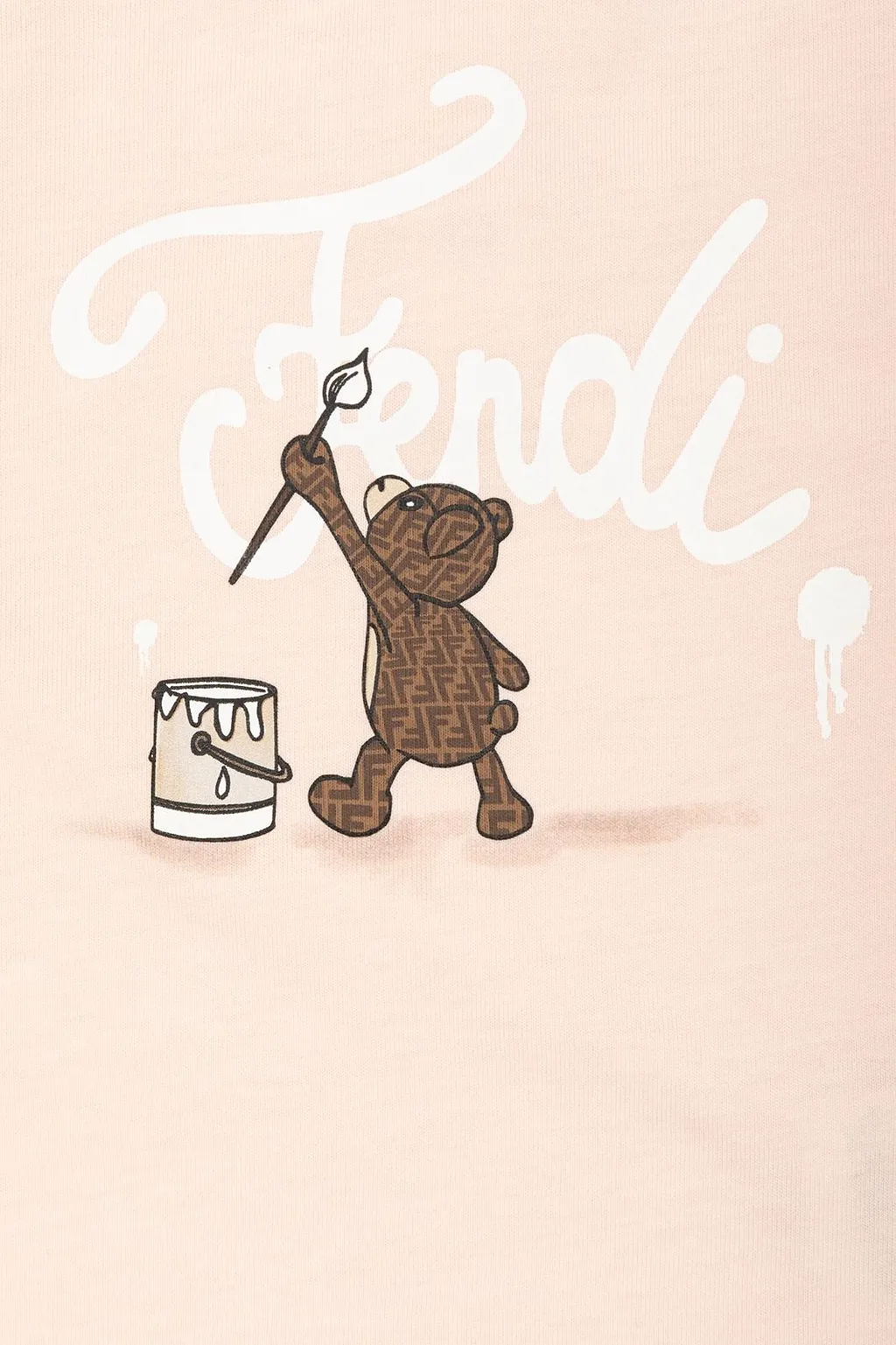 Fendi Kids Teddy Bear Printed T-Shirt