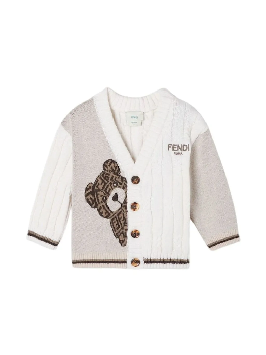 Fendi Kids V-Neck Button-Up Cardigan