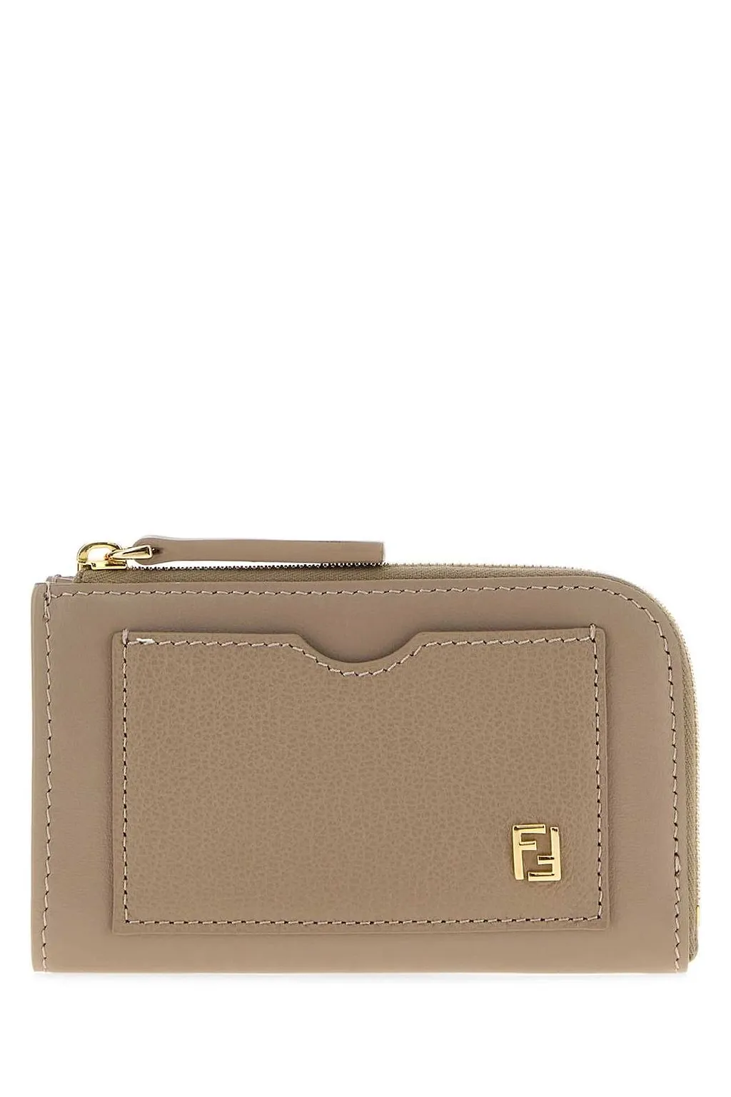 Fendi Vitello Grace Zip Card Holder Wallet