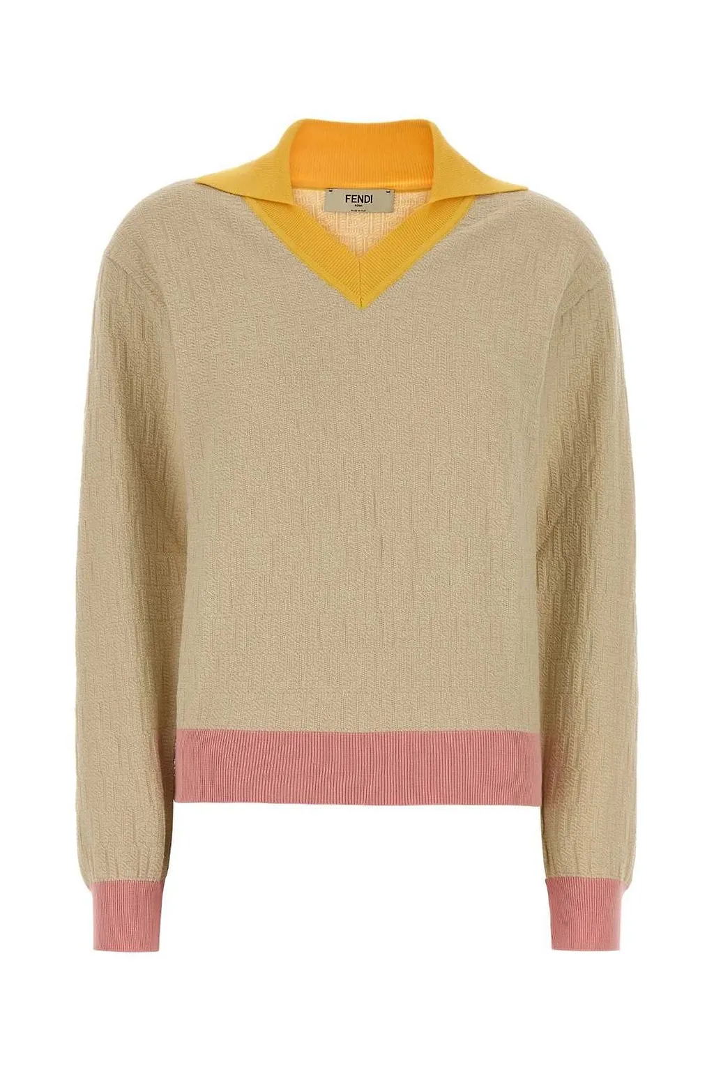 Fendi Logo Detailed V-Neck Jumper