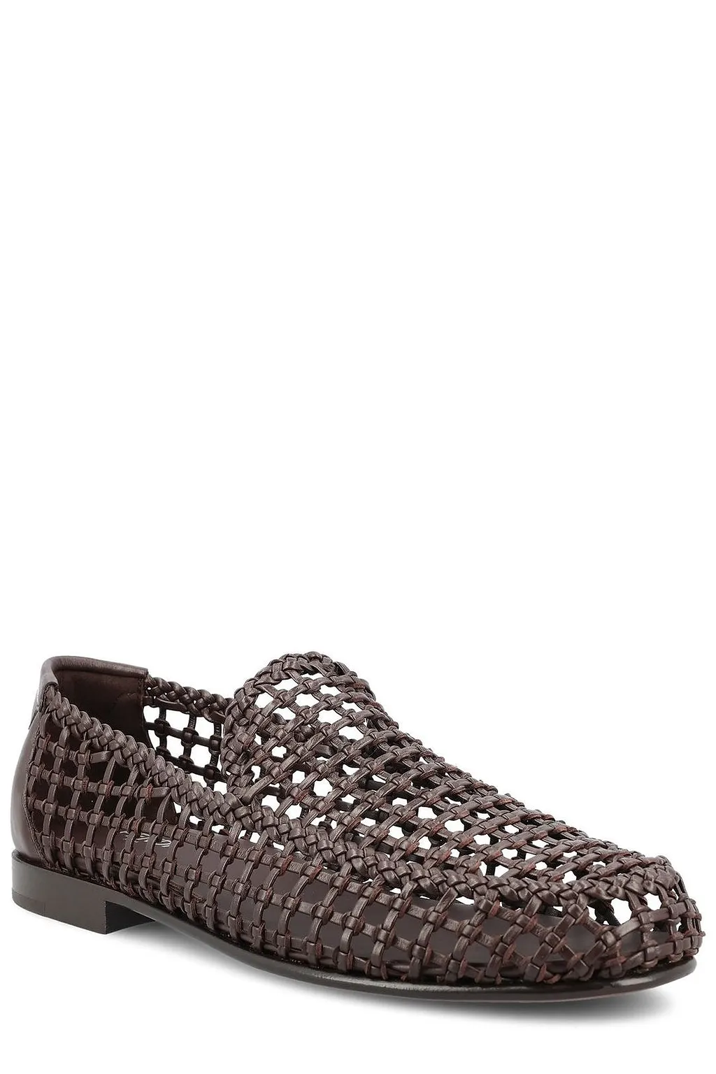 Fendi Woven Slip-On Loafers