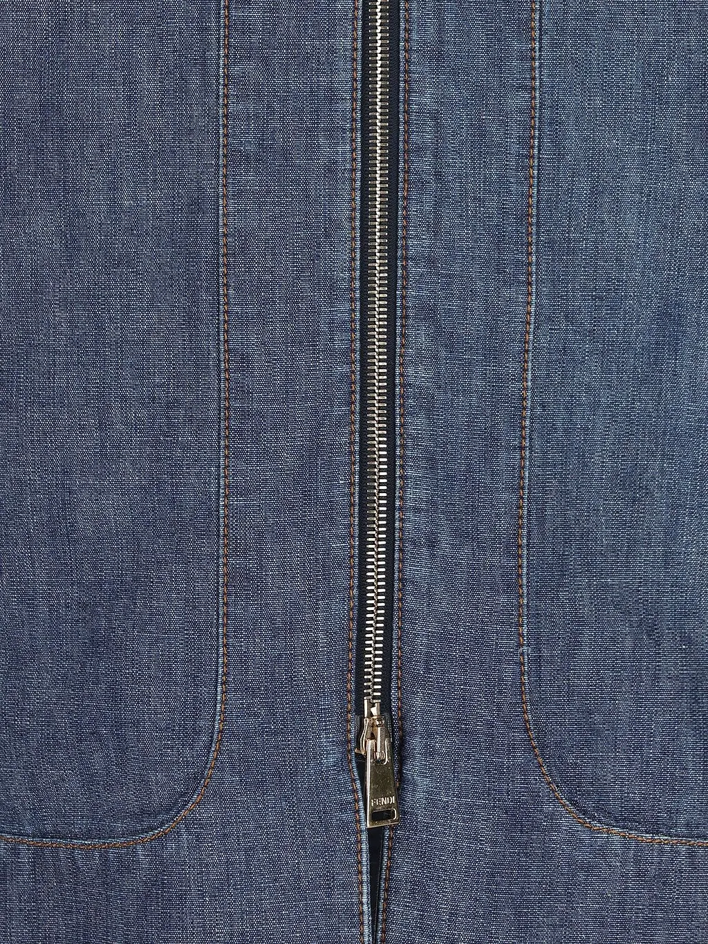 Fendi Zip Detailed Jeans Skirt