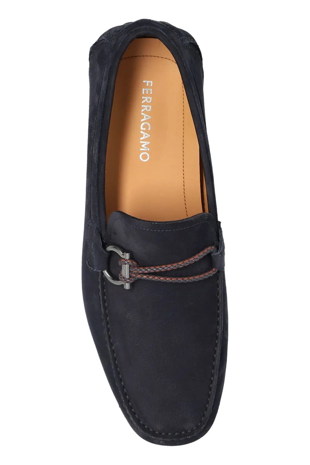 Ferragamo Gancini Ornament Driver Loafers