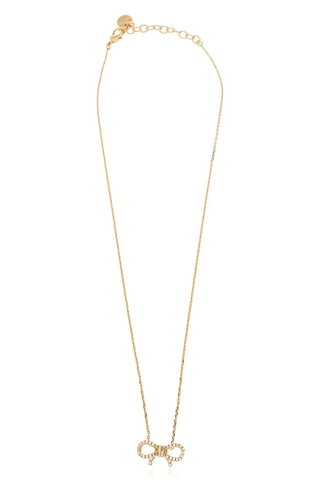 Ferragamo Bow Pendant Embellished Necklace