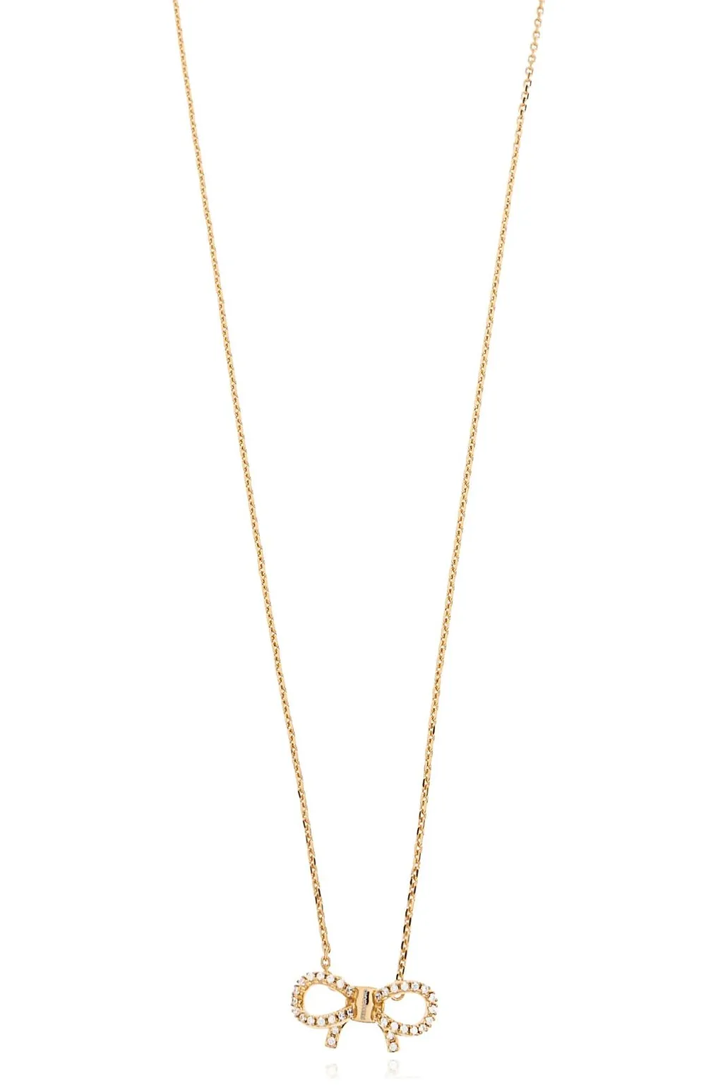 Ferragamo Bow Pendant Embellished Necklace