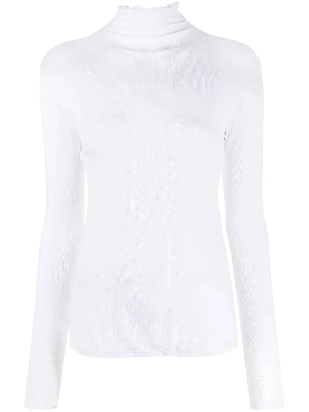 Ribbed Mock-Neck T-Shirt