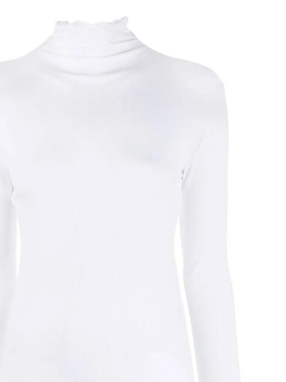 Ribbed Mock-Neck T-Shirt