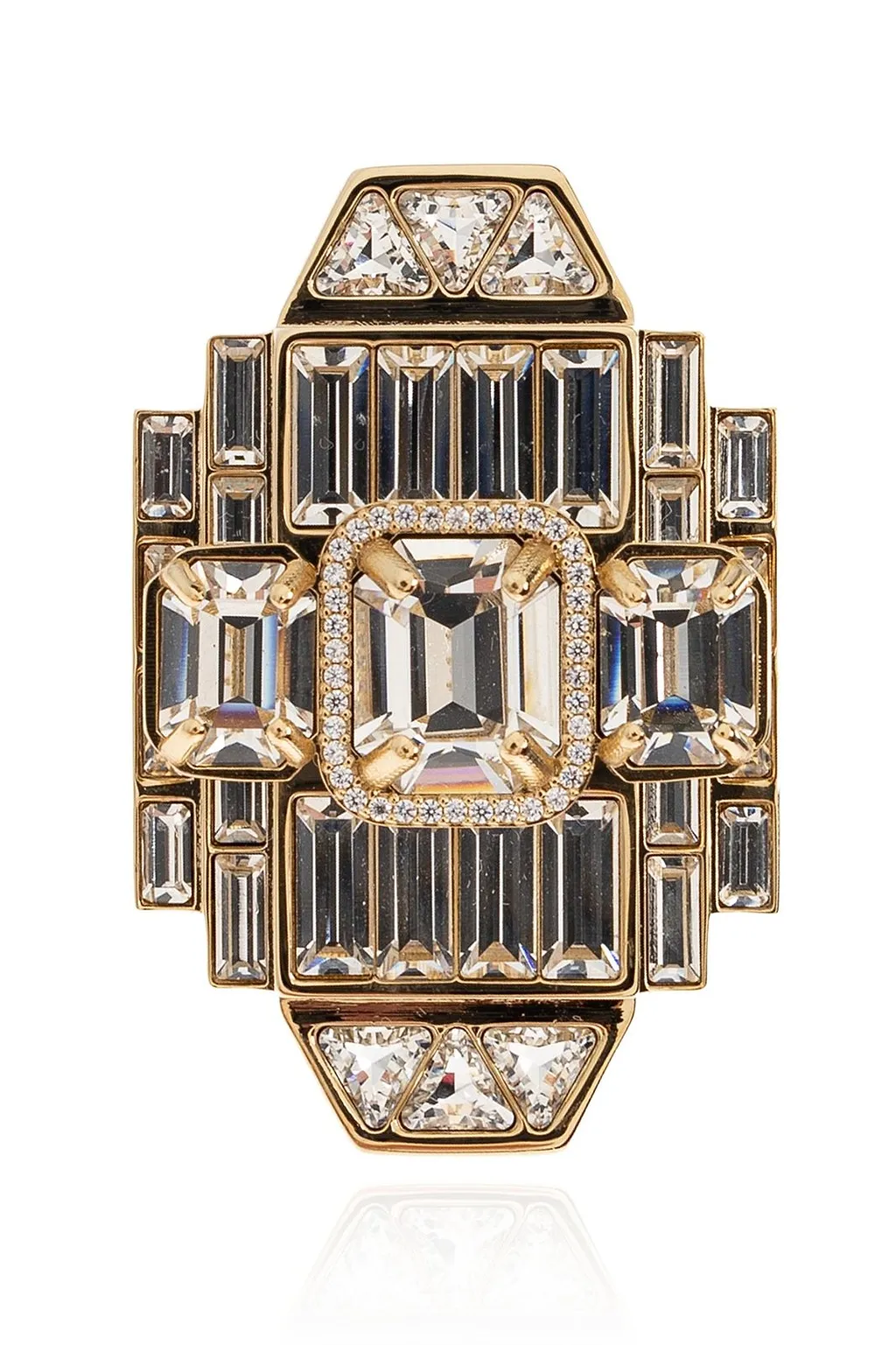 Geometric Crystal Clip-On Earrings
