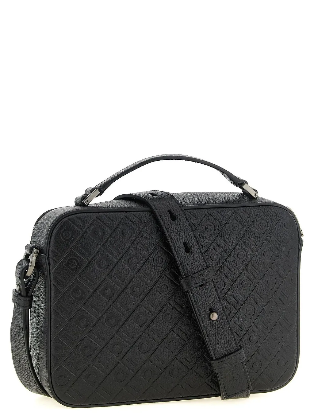 Ferragamo Monogram Embossed Messenger Bag