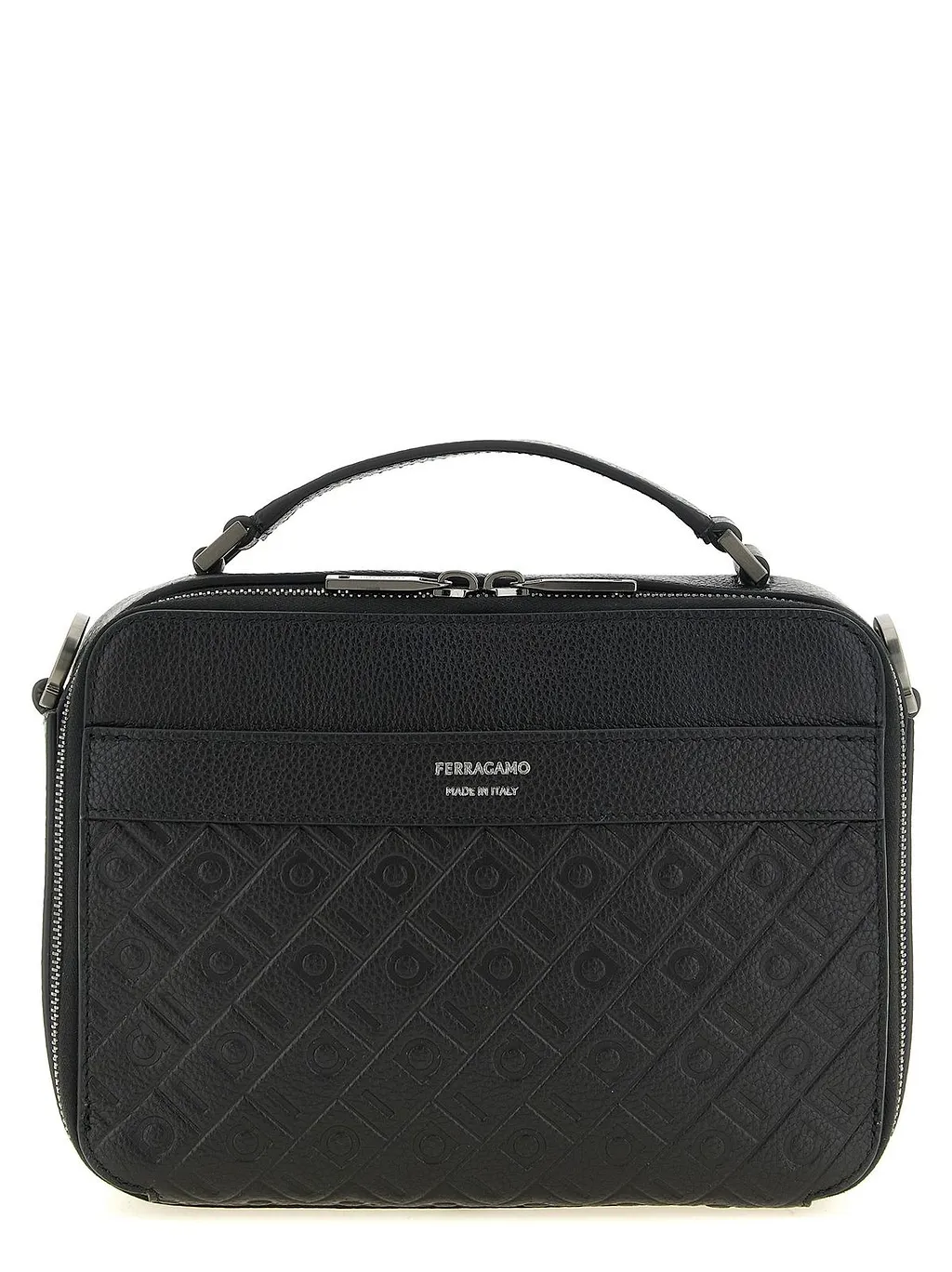 Ferragamo Monogram Embossed Messenger Bag