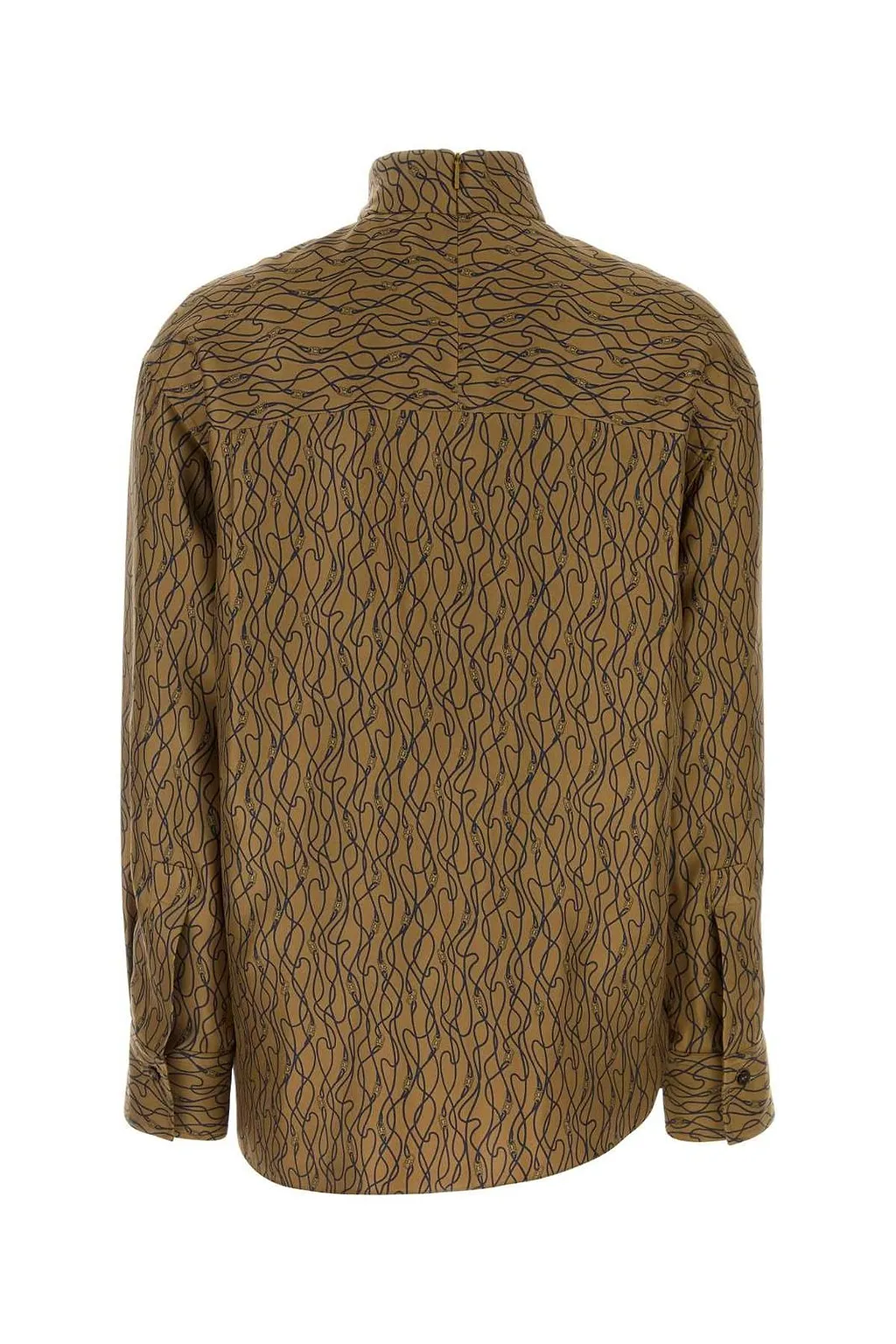 Ferragamo Printed Draped Blouse Tops