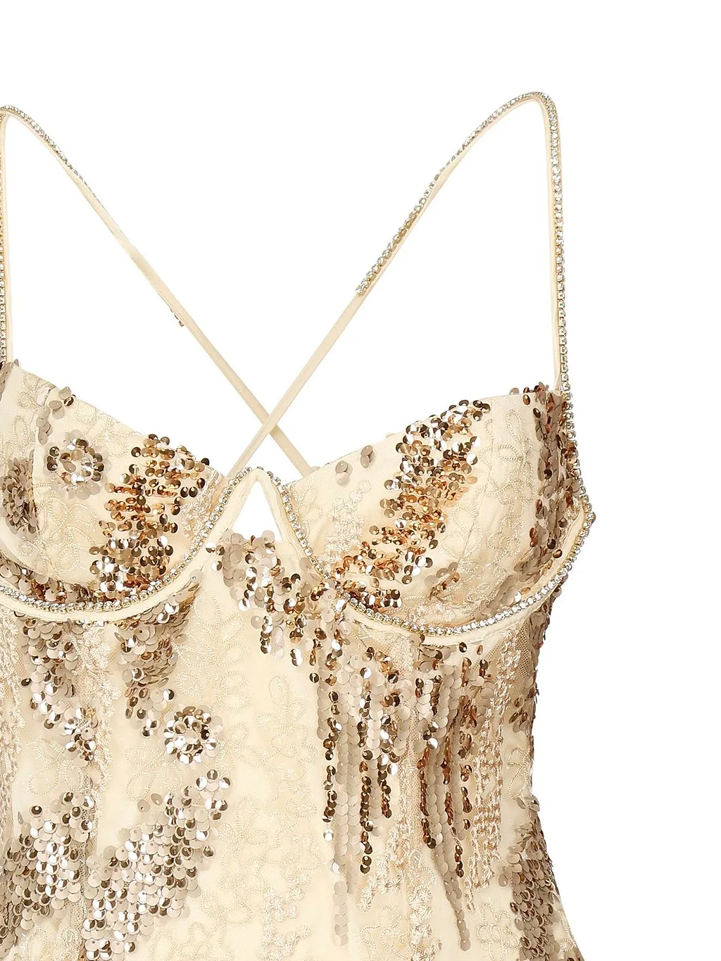 Sequined Lace Mini Dress
