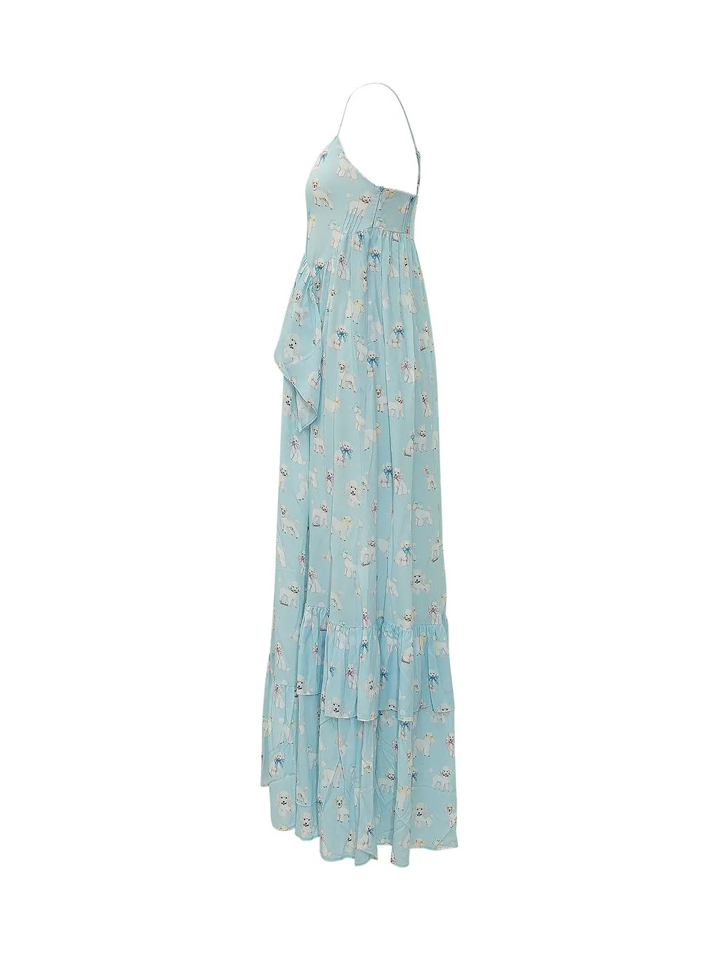 Fiorucci Poodle Print Ruffled Maxi Dress