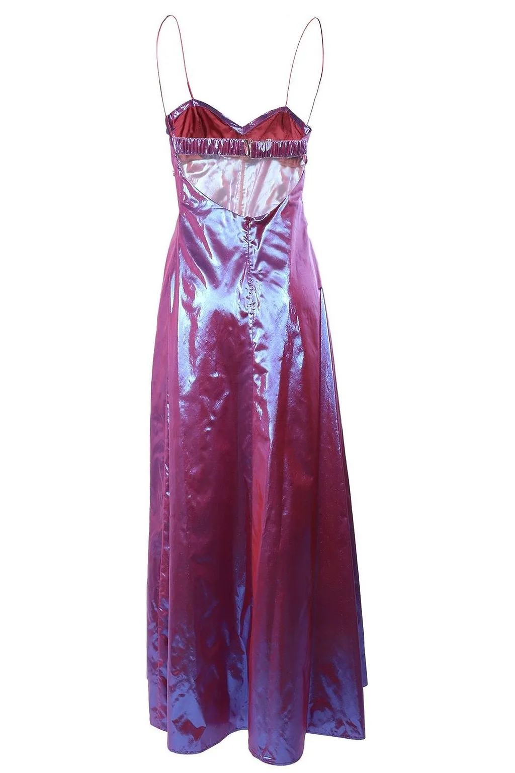 Spaghetti Strapped Lamé Gown