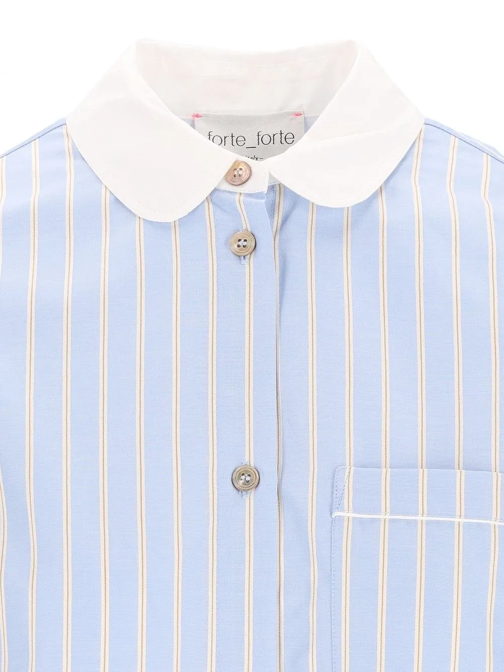 Forte Forte Striped Curved Hem Shirt
