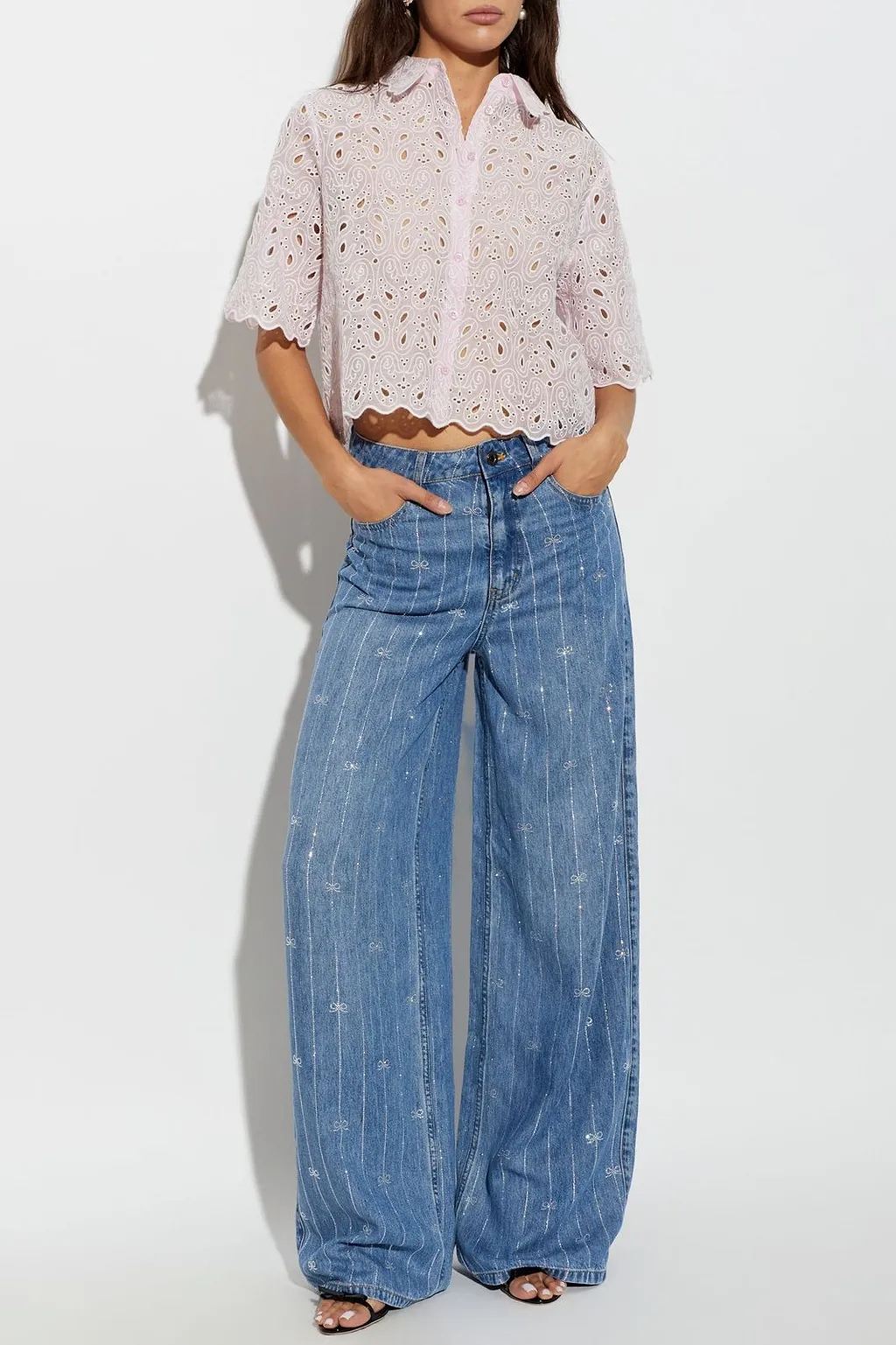 Frame Broderie Short-Sleeve Shirt