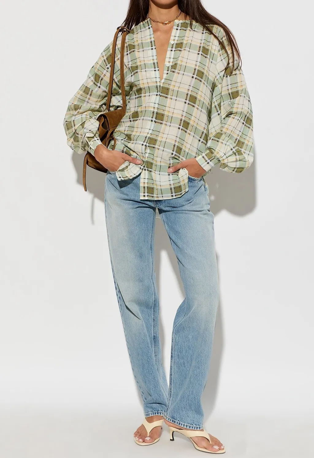 Frame Plaid Oversized Shirt
