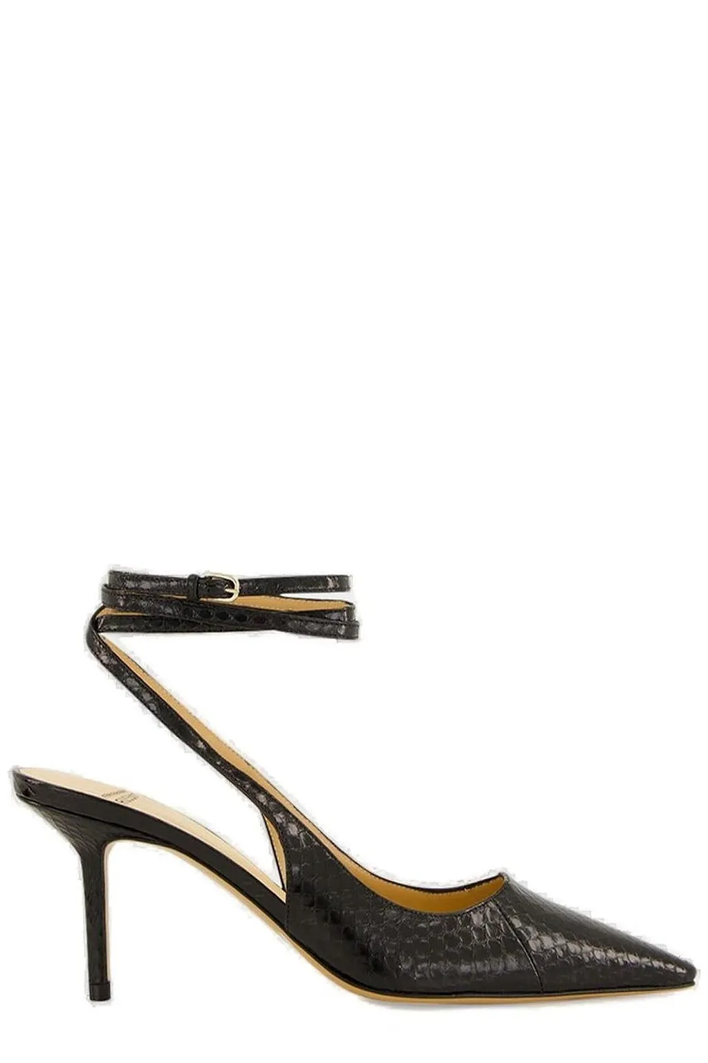 Francesco Russo Embossed Ankle Strap Pumps