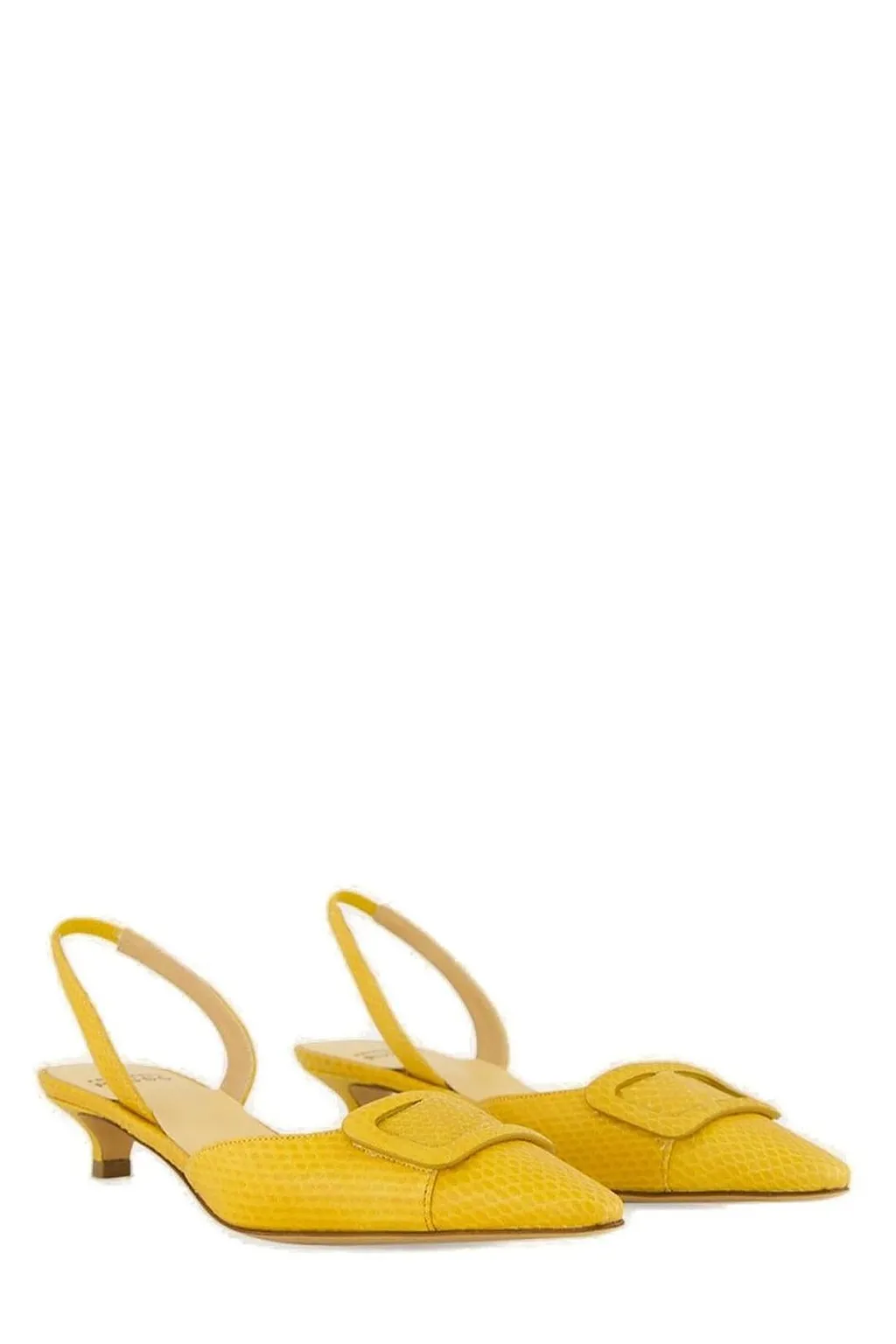 Francesco Russo Embossed Slingback Pumps