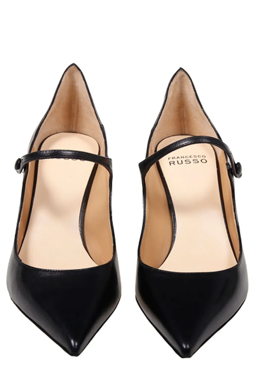 Francesco Russo Pointed Toe Mary Jane Pumps