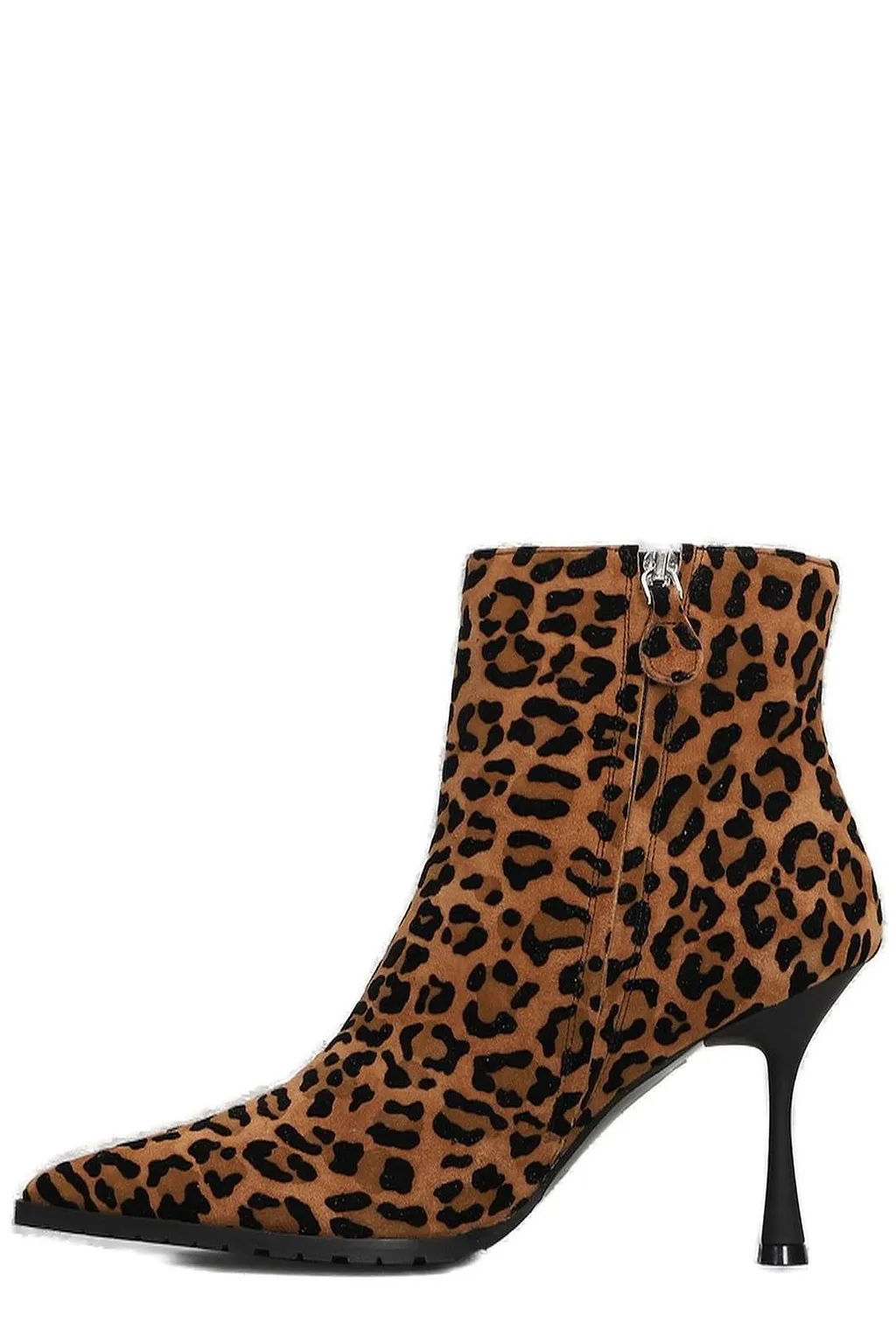 Animal Printed Pointed-Toe Ankle Boots
