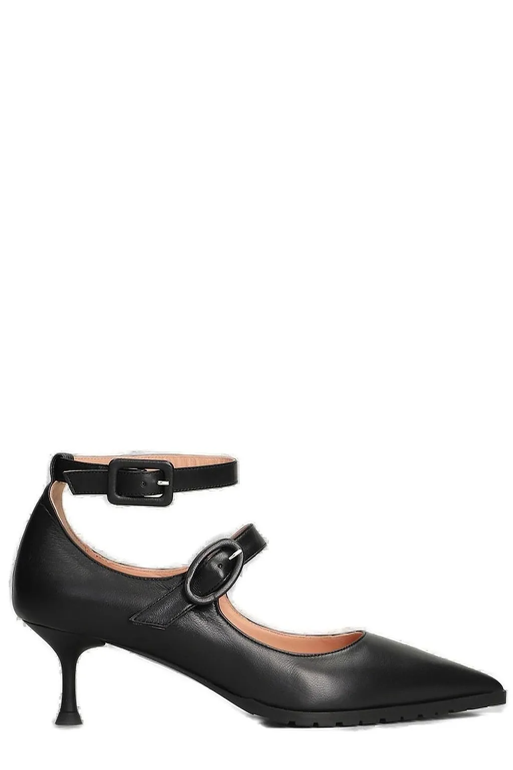 Pointed-Toe Double Buckle Pumps