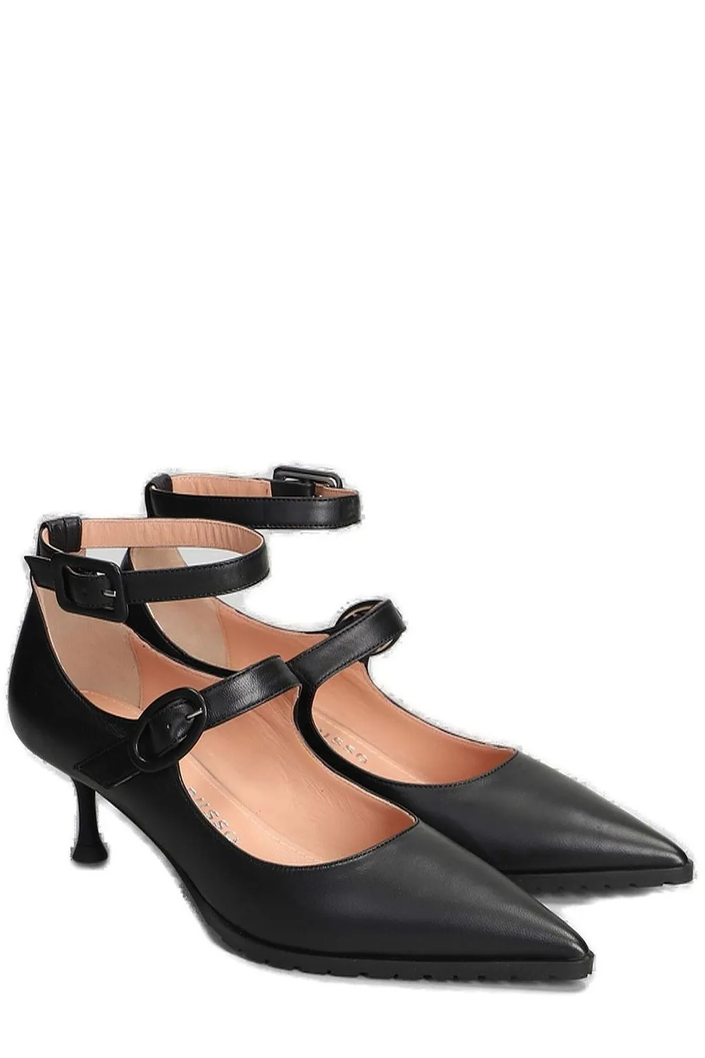 Pointed-Toe Double Buckle Pumps