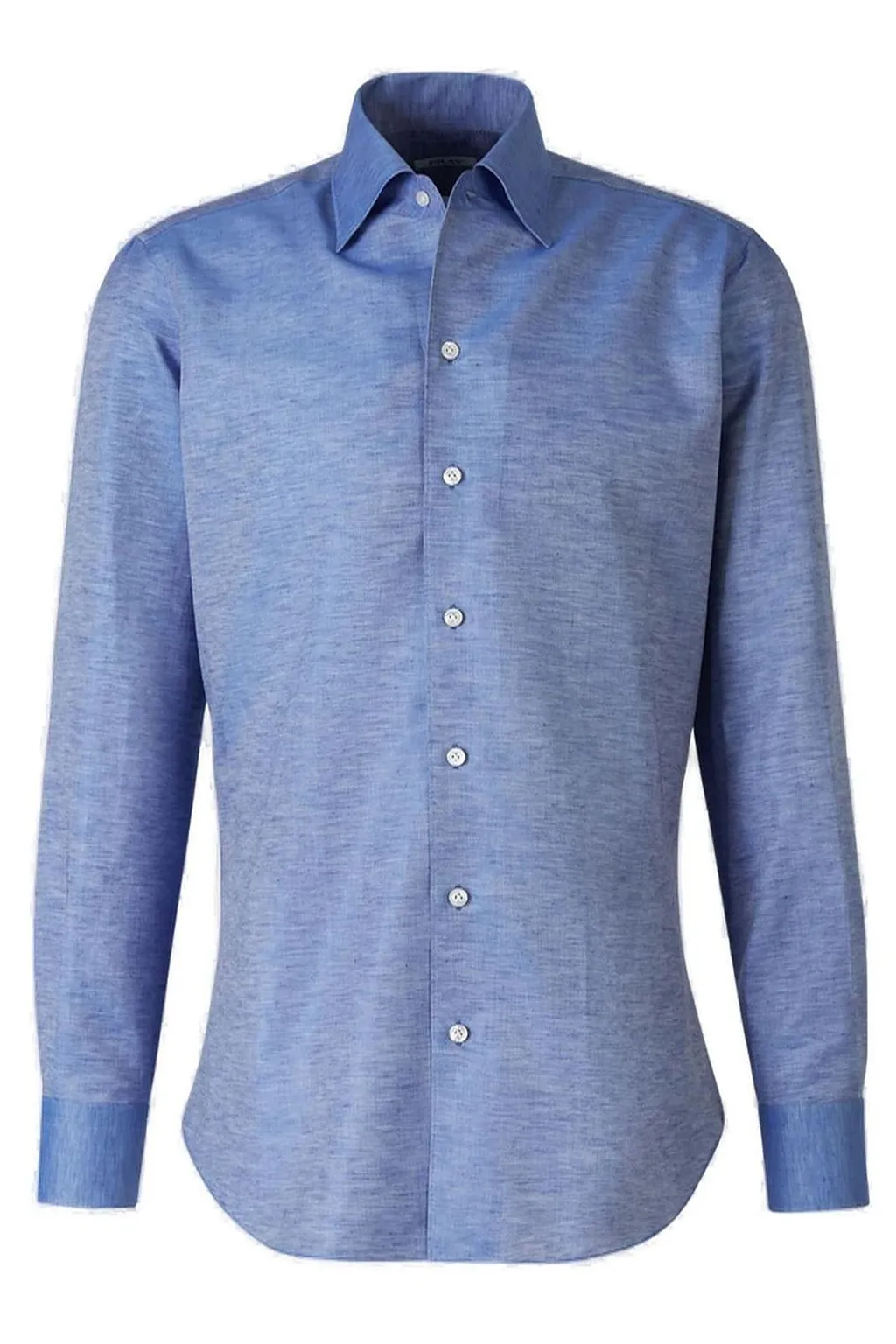 Fray Button-Up Long-Sleeved Shirt