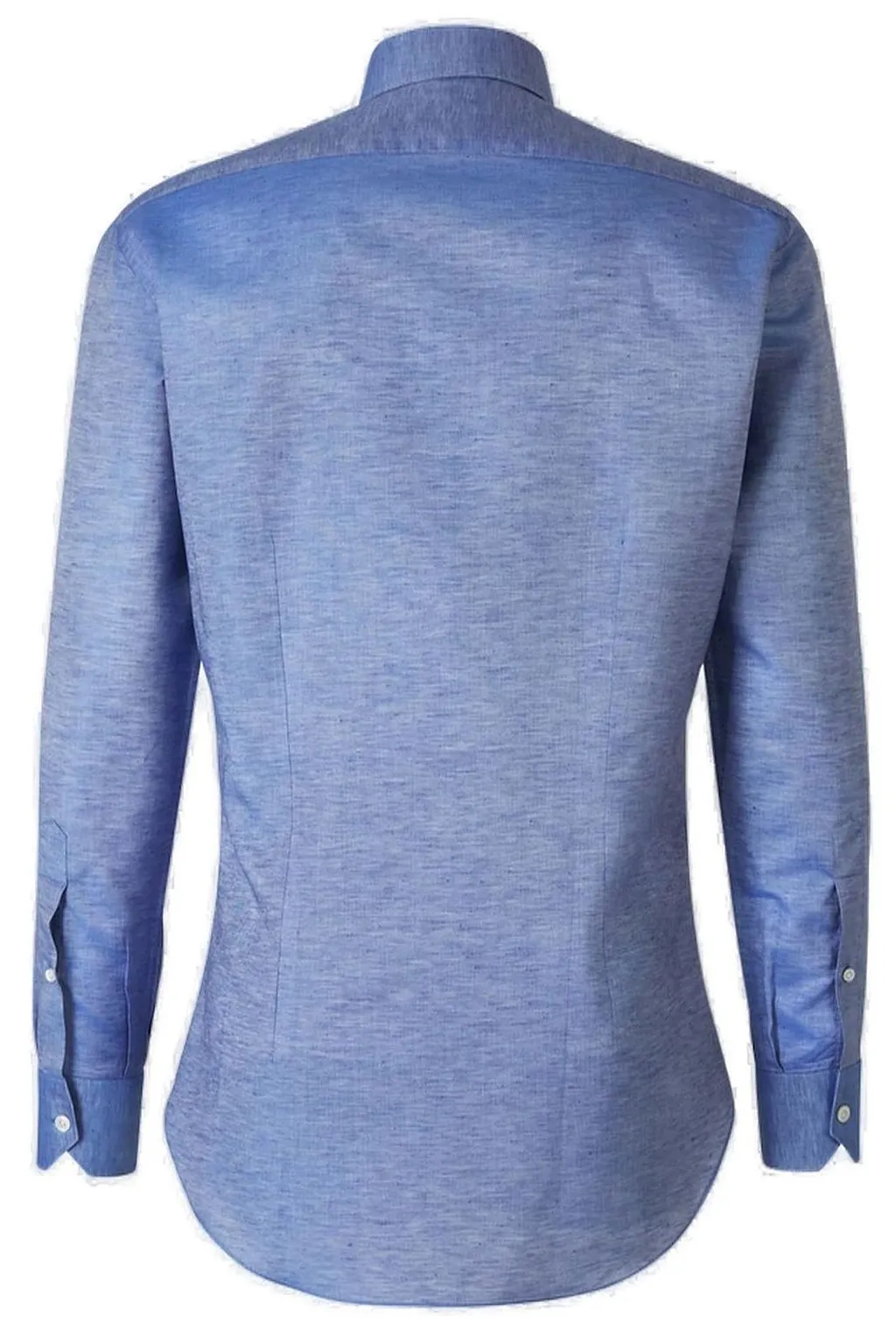 Fray Button-Up Long-Sleeved Shirt