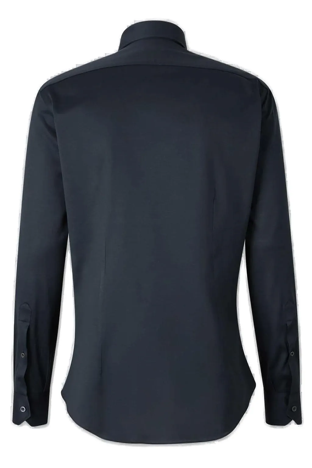 Fray Button-Up Long-Sleeved Shirt
