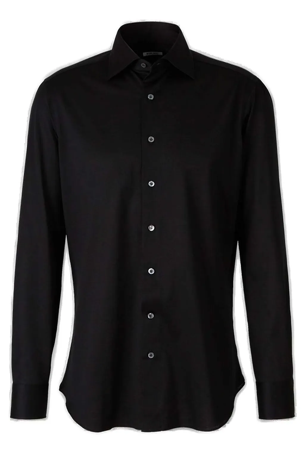 Fray Button-Up Long-Sleeved Shirt