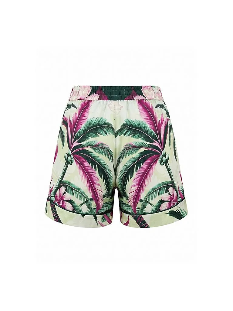 Pattern-Printed Drawstring Shorts