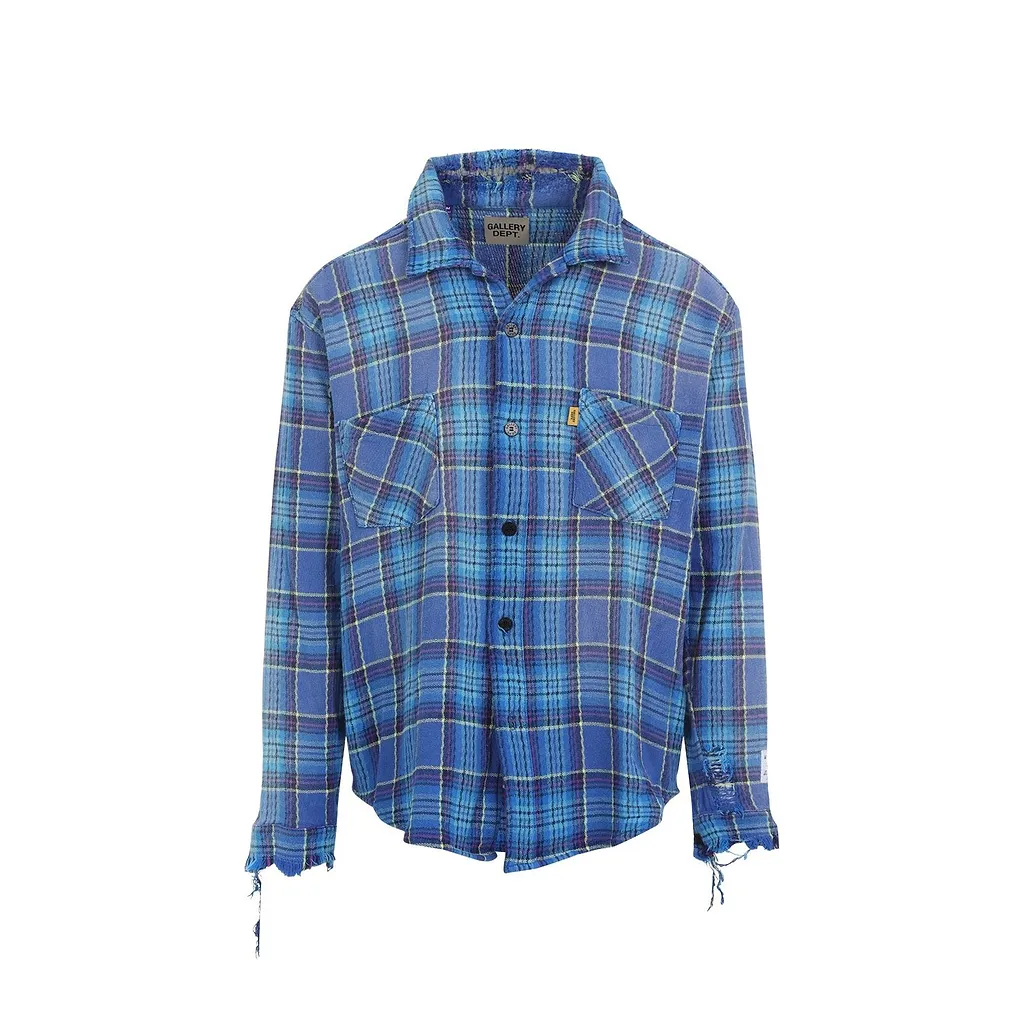 Gallery Dept. Frayed Plaid Buttoned Shirt