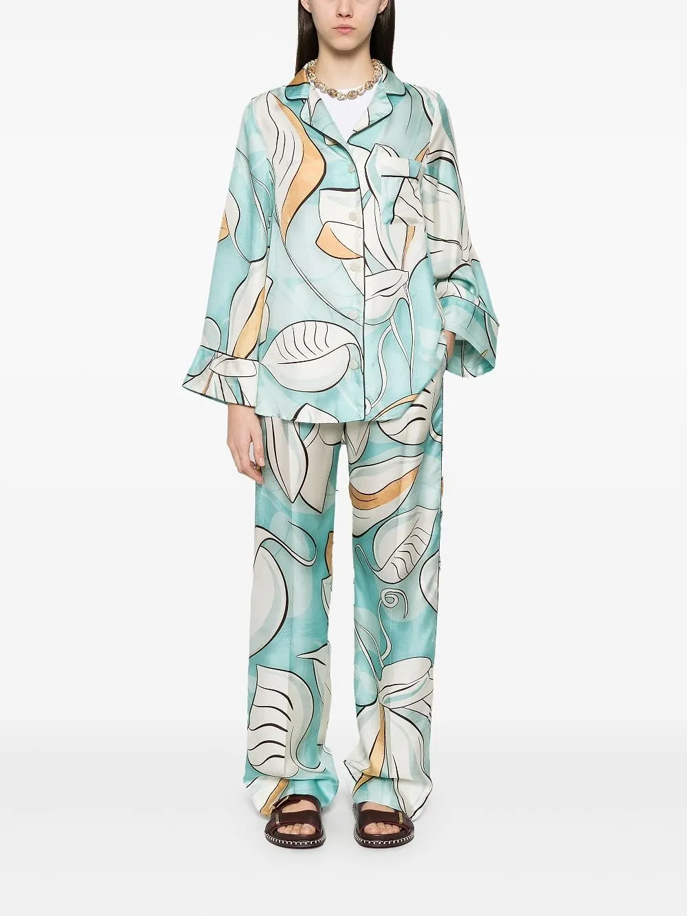 Printed Wide Leg Pants