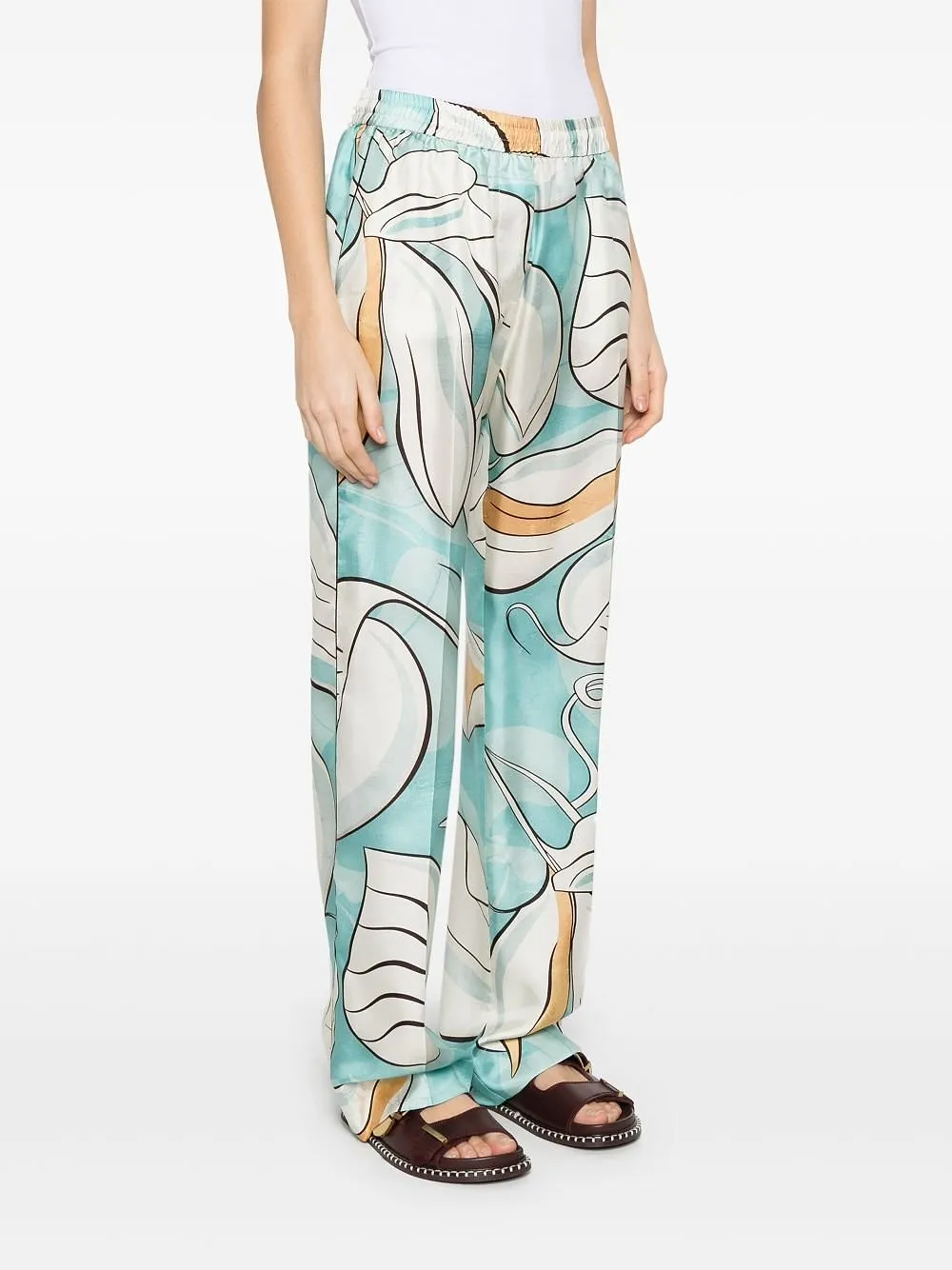 Printed Wide Leg Pants