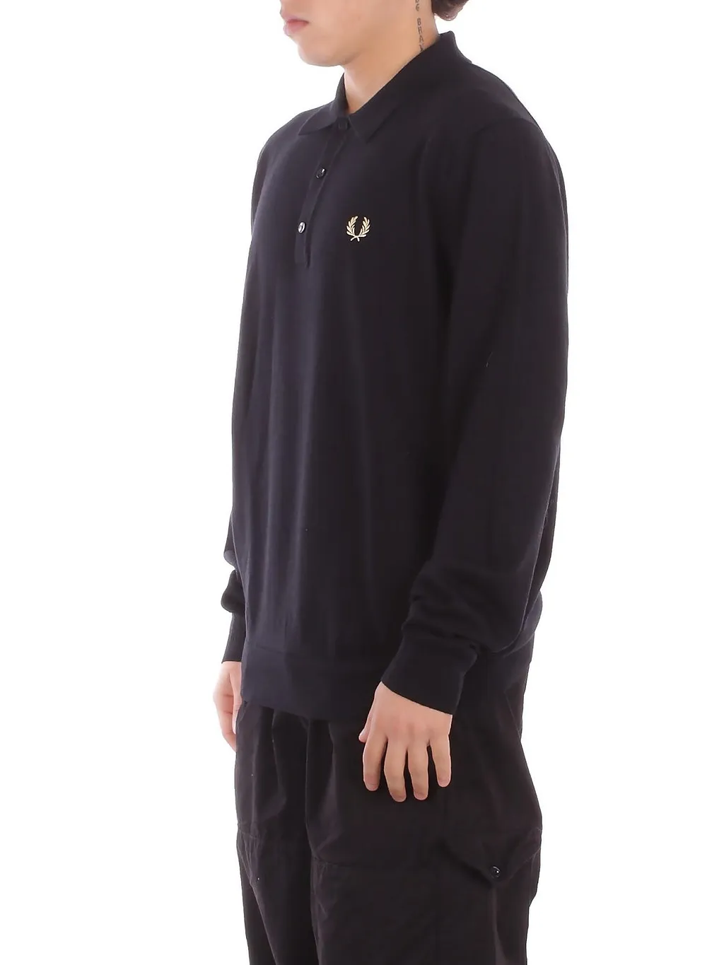 Fred Perry Logo Embroidered Long-Sleeved Polo Shirt