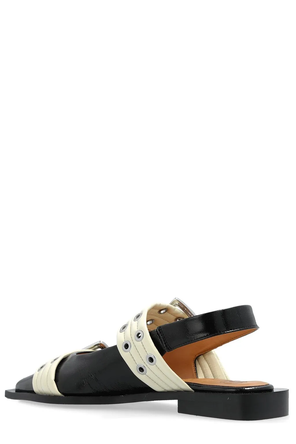 Pointed-Toe Buckled Ballet Flats
