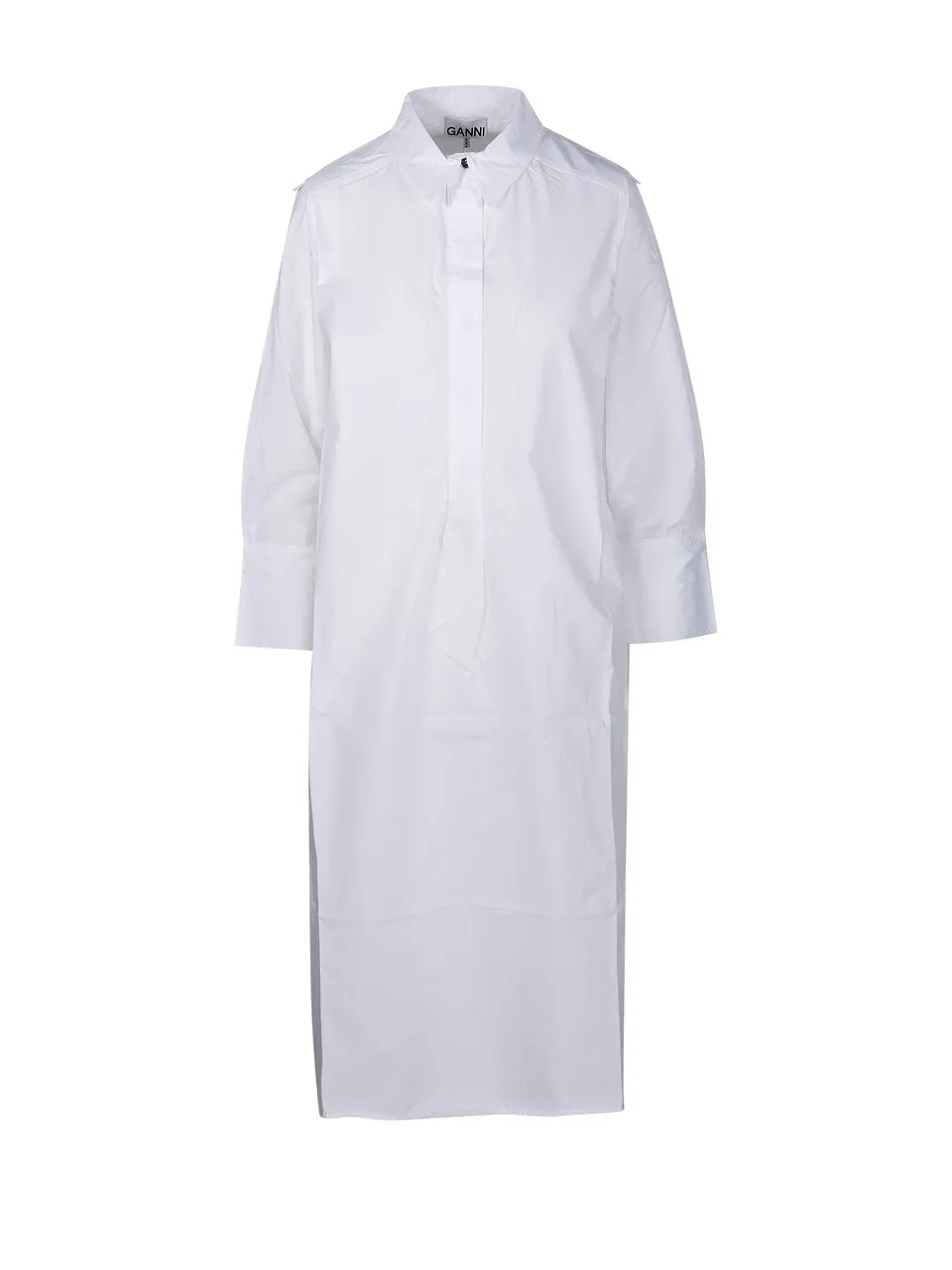 Ganni Poplin Oversized Midi Shirt Dress